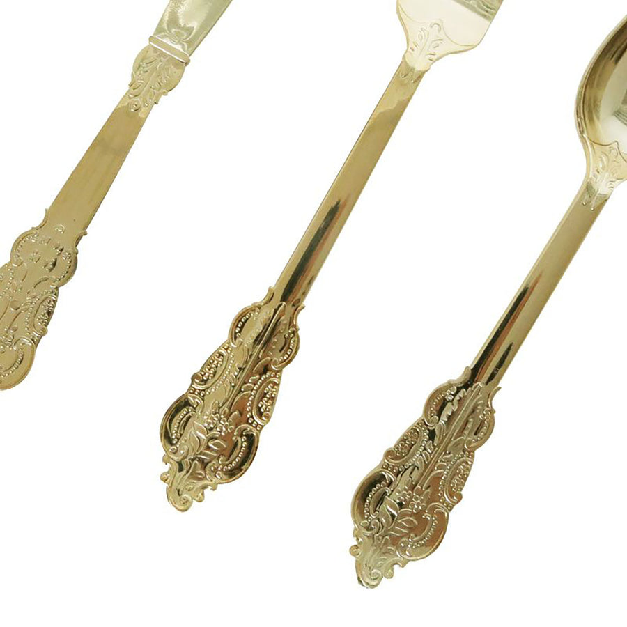 Deluxe Plastic Cutlery Set (Gold)