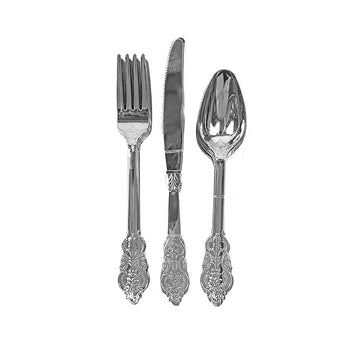 Deluxe Plastic Cutlery Set (Silver)