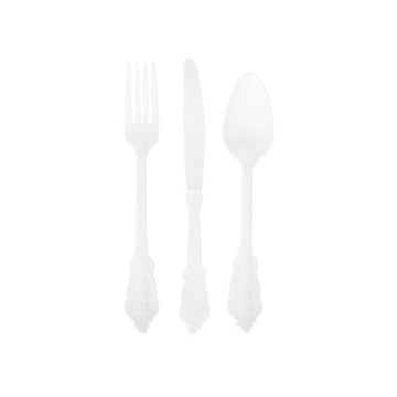Deluxe Plastic Cutlery Set (Ivory)