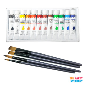Acrylic Colour Paint & Brush Set