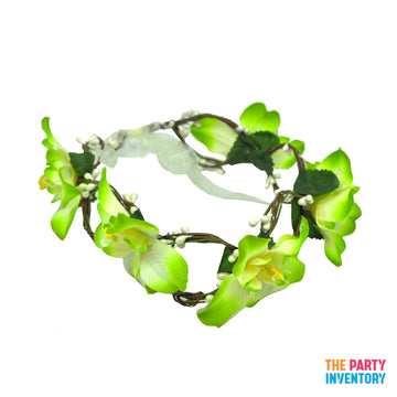 Green Forrest Orchid Flower Crown