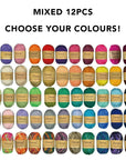 Mixed 12pcs of Knitting Yarn (8ply)