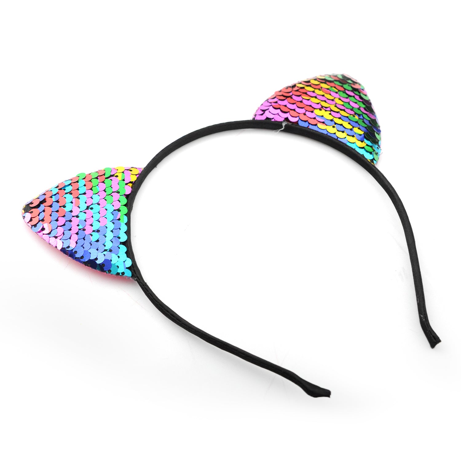 Sequin Rainbow Cat Ears Headband