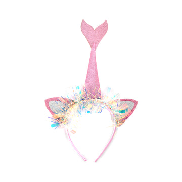 Mermaid Tinsel Headband Pink