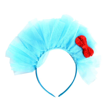 Blue Tulle Bow Headband
