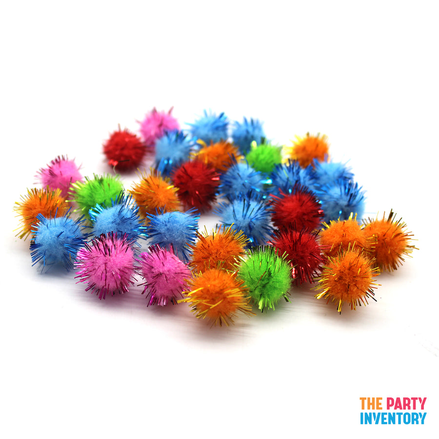 Glitter Craft Pom Poms (Small)