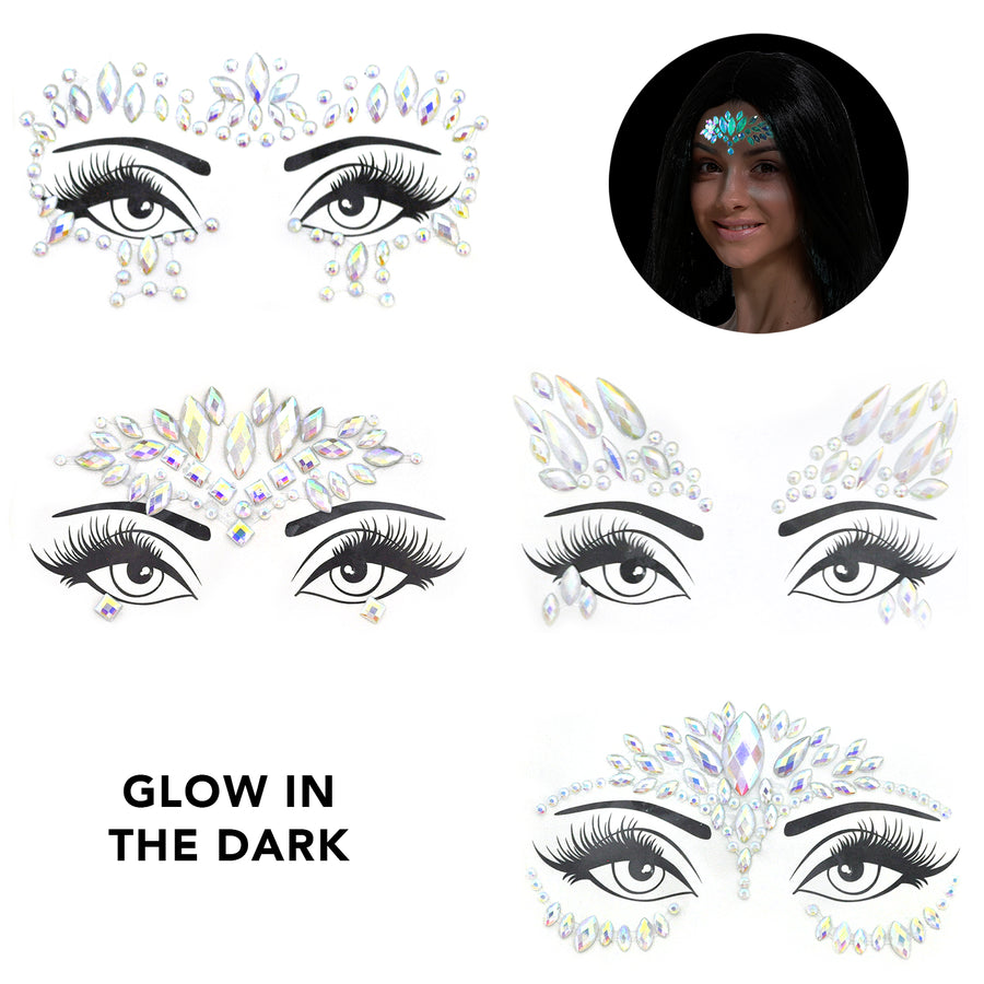 Face Diamonte Stickers (Glow in the Dark)