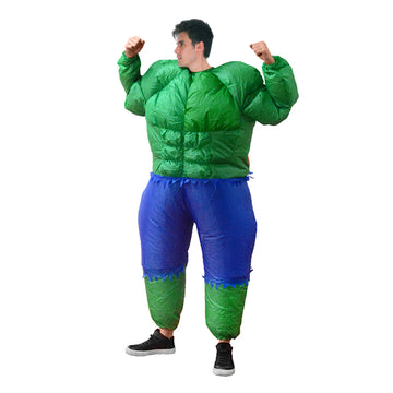 Adult Inflatable Green Muscle Man Costume