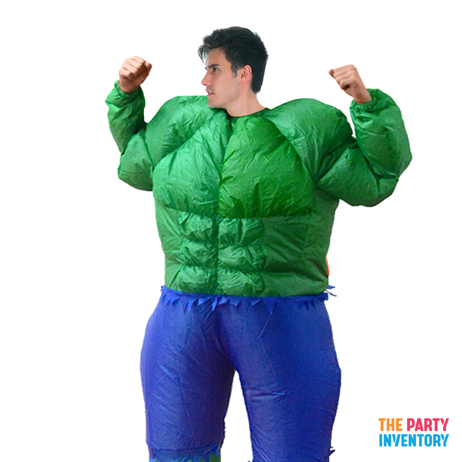 Adult Inflatable Green Muscle Man Costume
