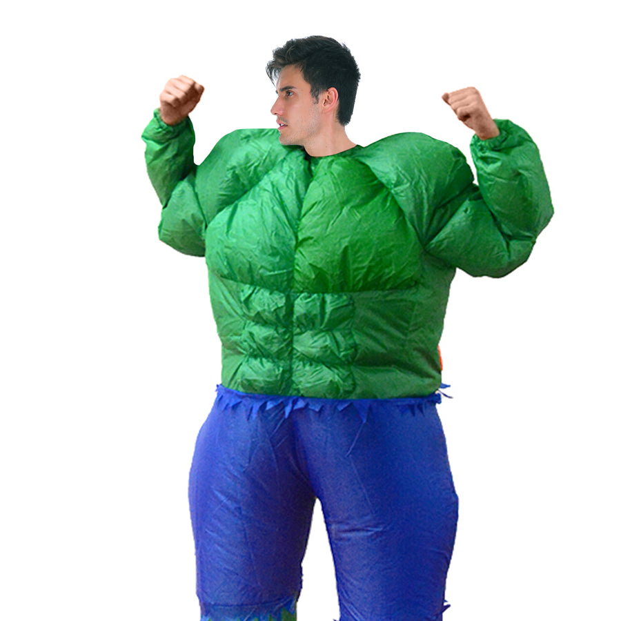 Adult Inflatable Green Muscle Man Costume