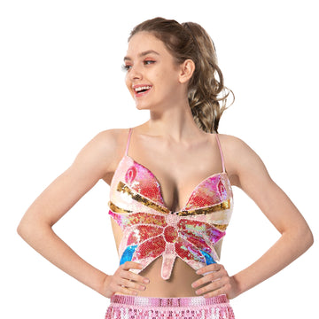 Sequin Butterfly Top (Pink)