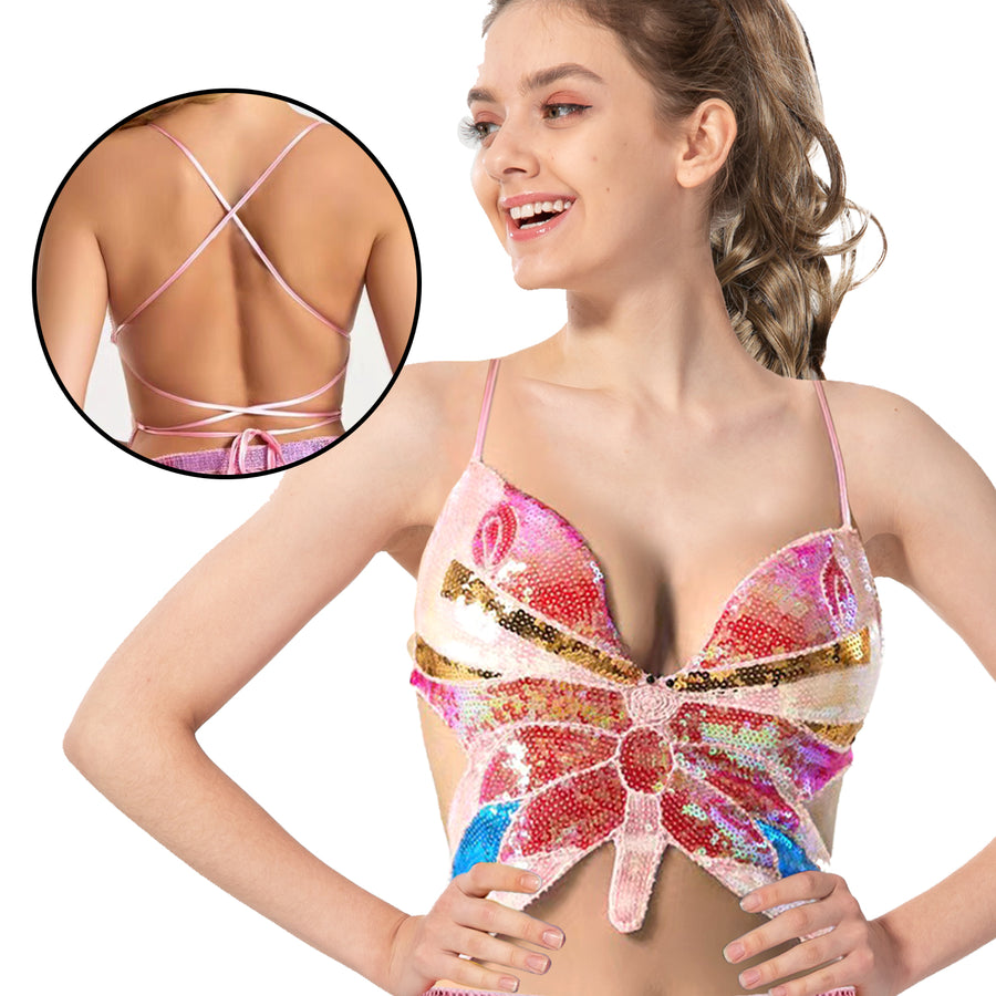 Sequin Butterfly Top (Pink)