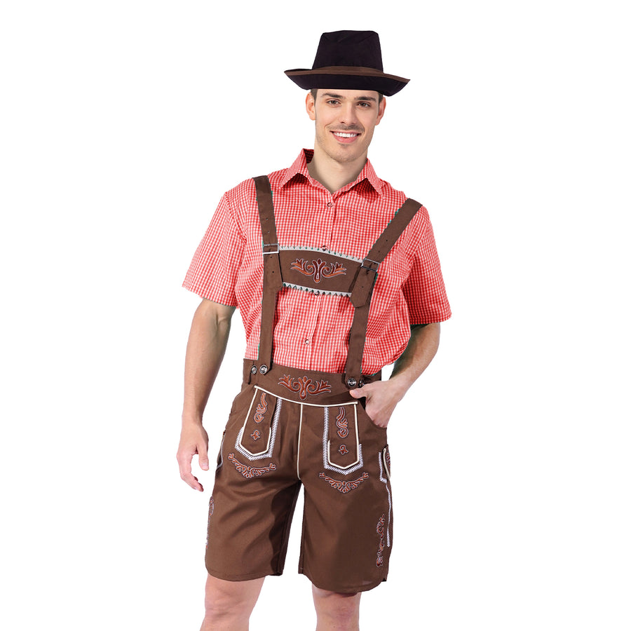 Adult Beer Festival Couple Costume Set (Red)