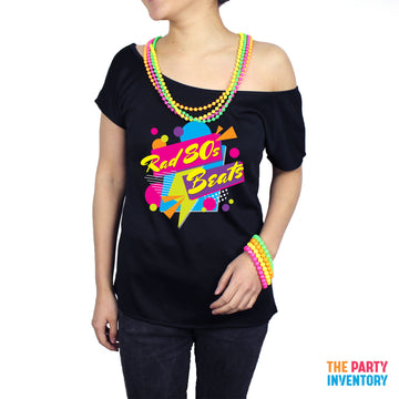 Adult Ladies Rad 80s Beats Printed T-Shirt