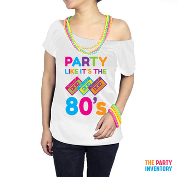 Adult Ladies Party like it’s the 80s Printed T-Shirt