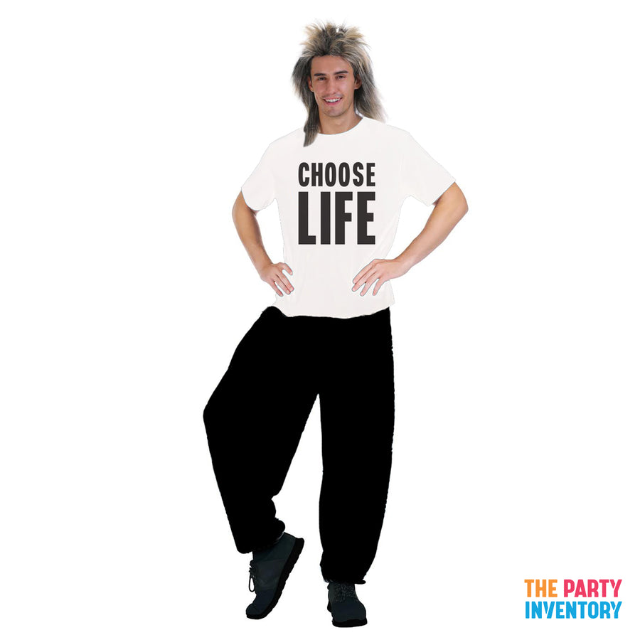 Adult Mens 80s Choose Life Printed T-Shirt