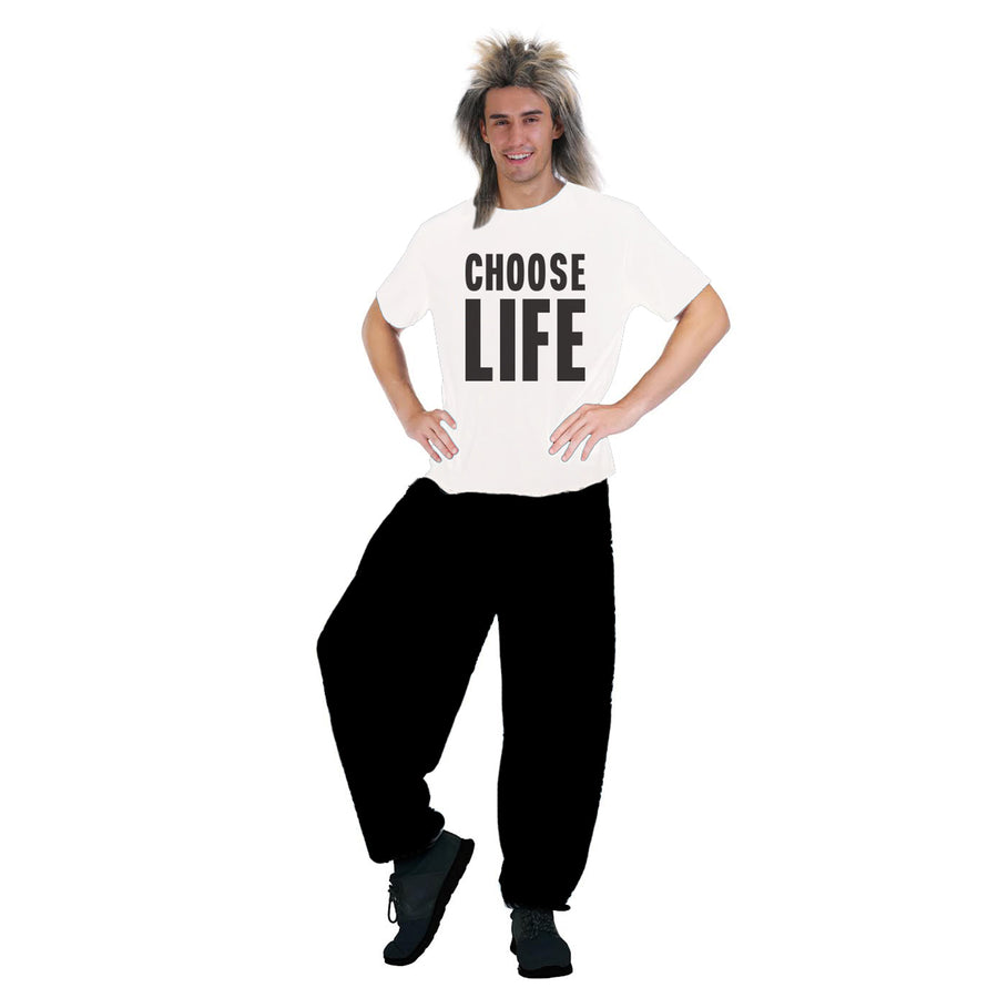 Adult Mens 80s Choose Life Printed T-Shirt