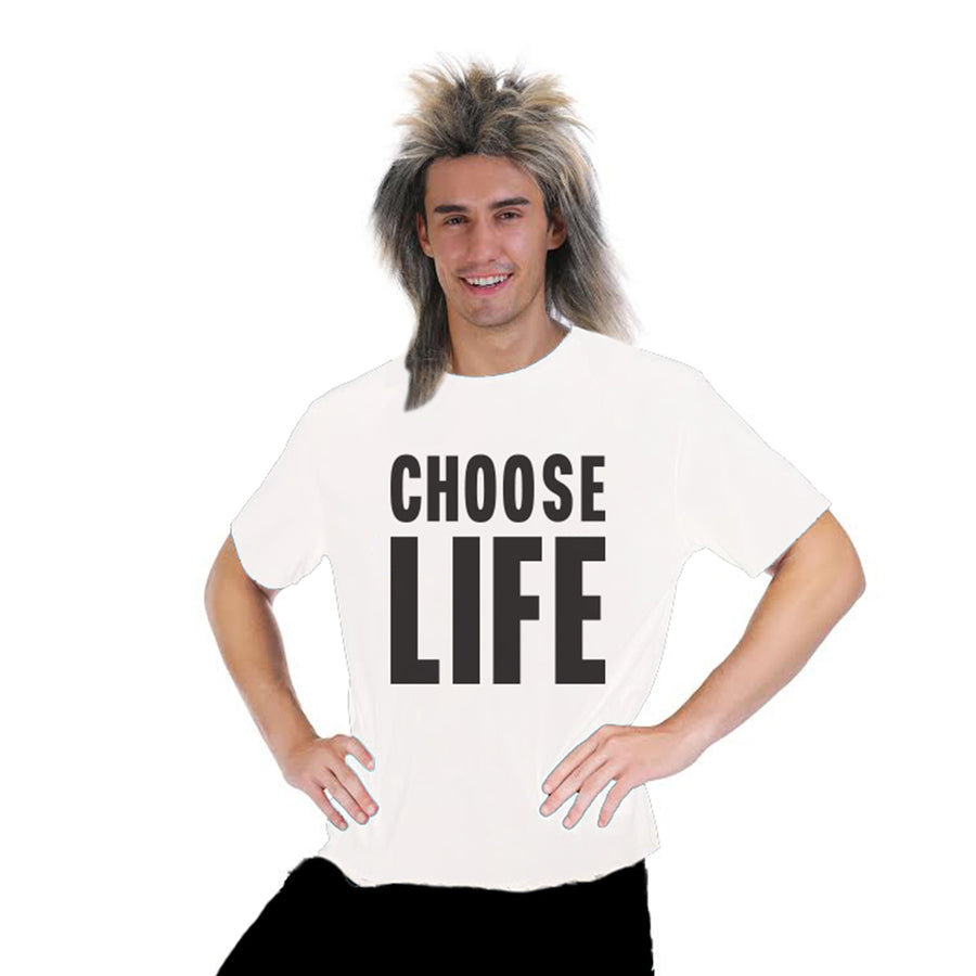 Adult Mens 80s Choose Life Printed T-Shirt