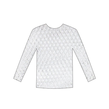 Long Sleeve Fishnet Top (White)