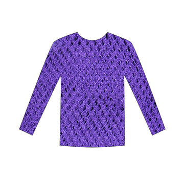 Long Sleeve Fishnet Top (Purple)