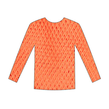 Long Sleeve Fishnet Top (Orange)