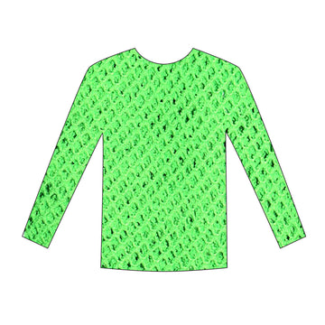 Long Sleeve Fishnet Top (Green)