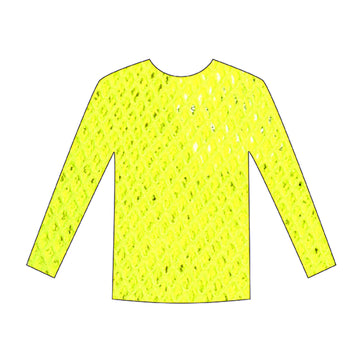 Long Sleeve Fishnet Top (Yellow)
