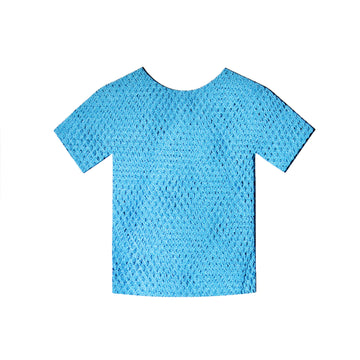 Short Sleeve Fishnet Top (Light Blue)