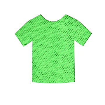 Short Sleeve Fishnet Top (Green)