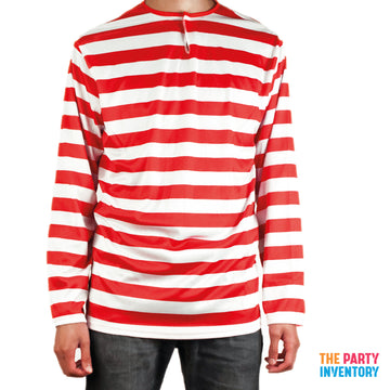 Adult Red & White Stripe Top