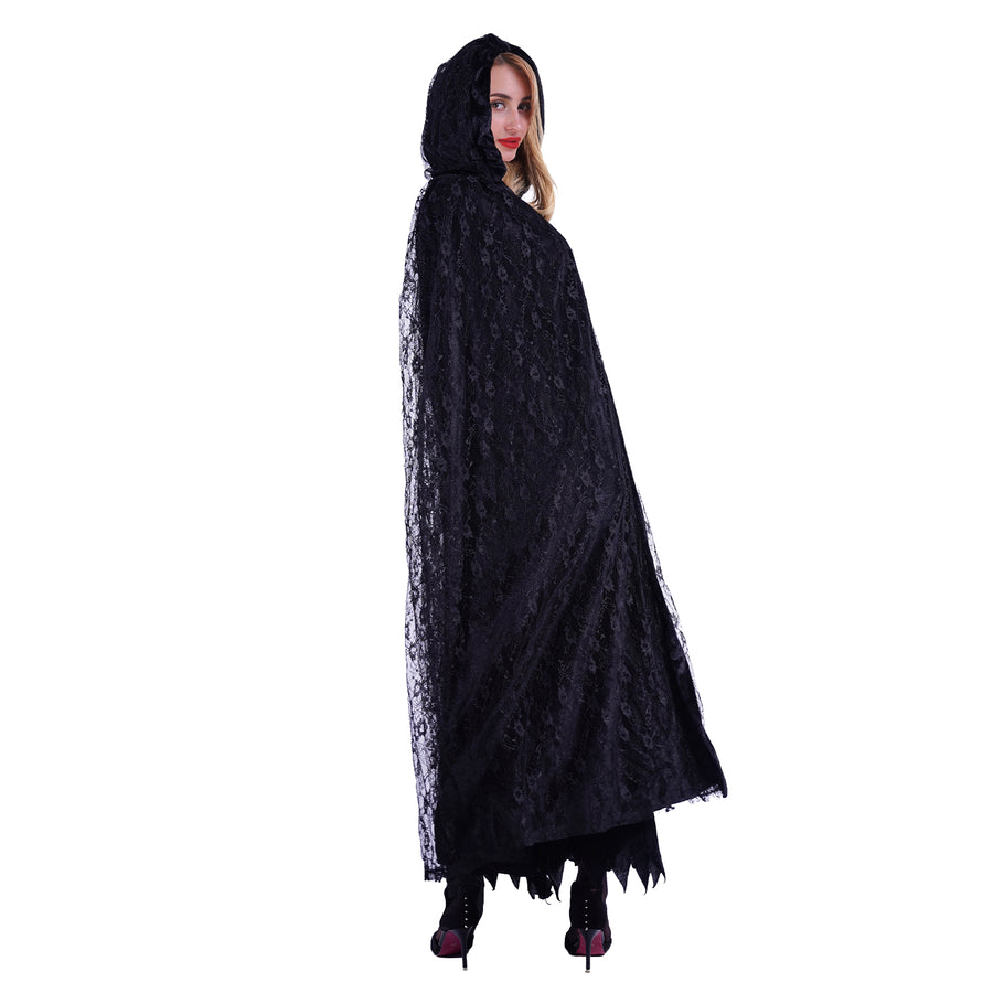 Adult Black Lace Cape Costume