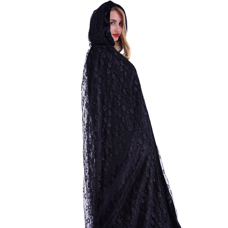 Adult Black Lace Cape Costume