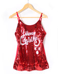 Adult Christmas Sequin Singlet (Merry Christmas)