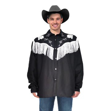 Adult Black Cowboy Top Costume