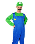 Adult Mario & Luigi Plumber Couple Costume Set