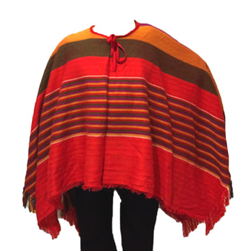 Adult Mexican Poncho Costume (Red Thick Stripe)