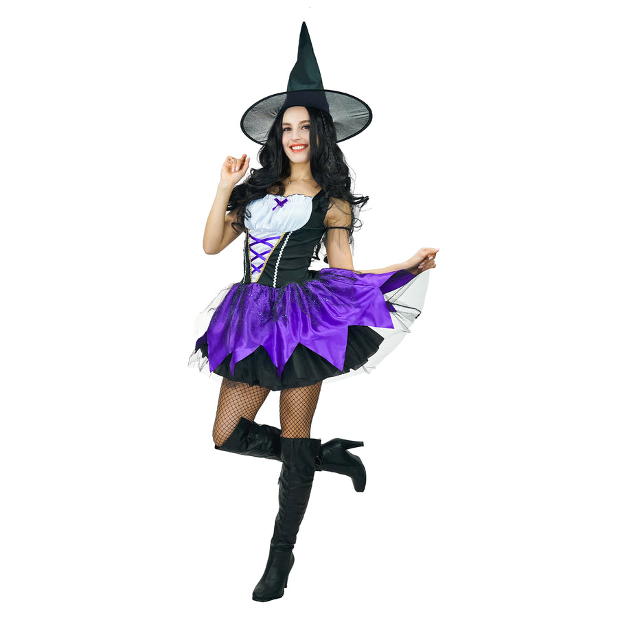 Adult Witch Costume (Purple/ Black)