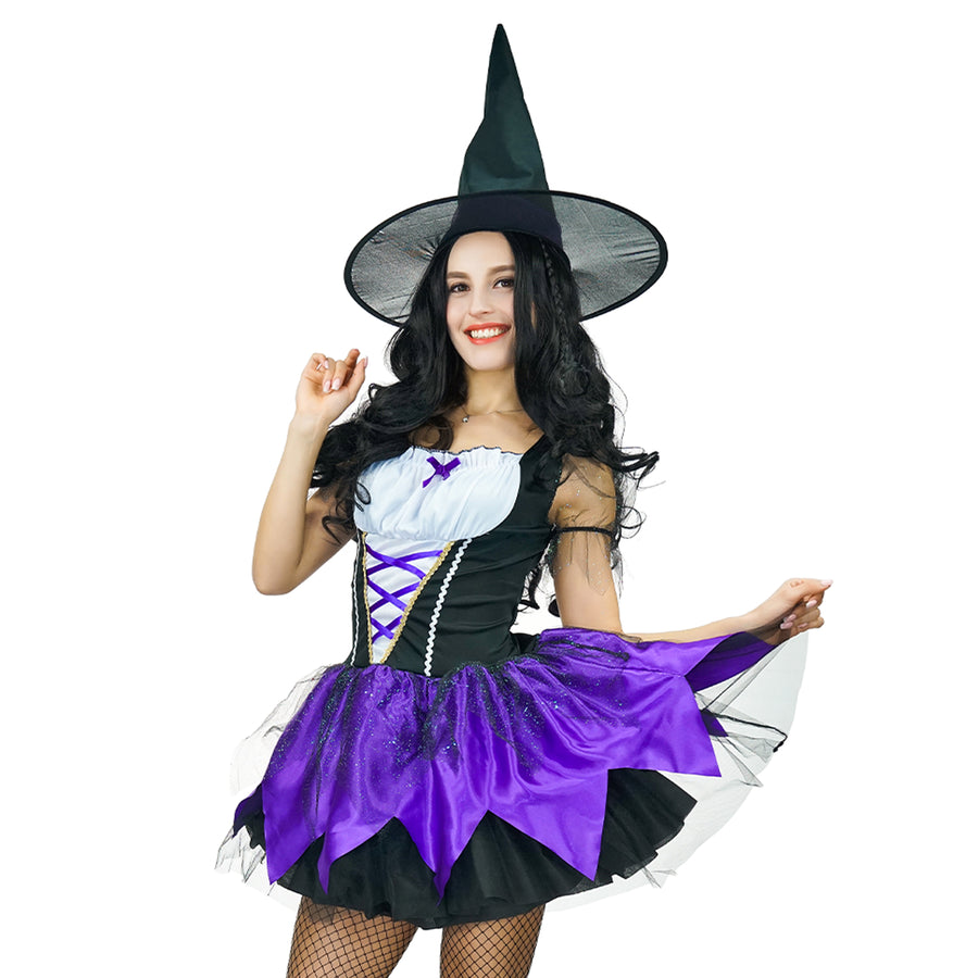 Adult Witch Costume (Purple/ Black)