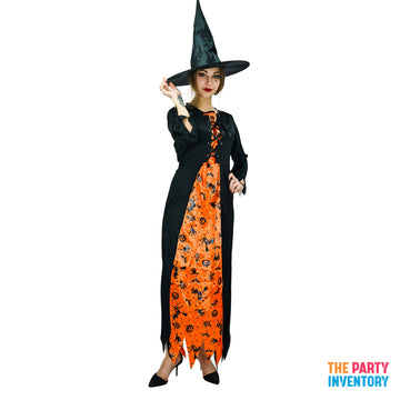 Adult Black and Orange Witch Costume