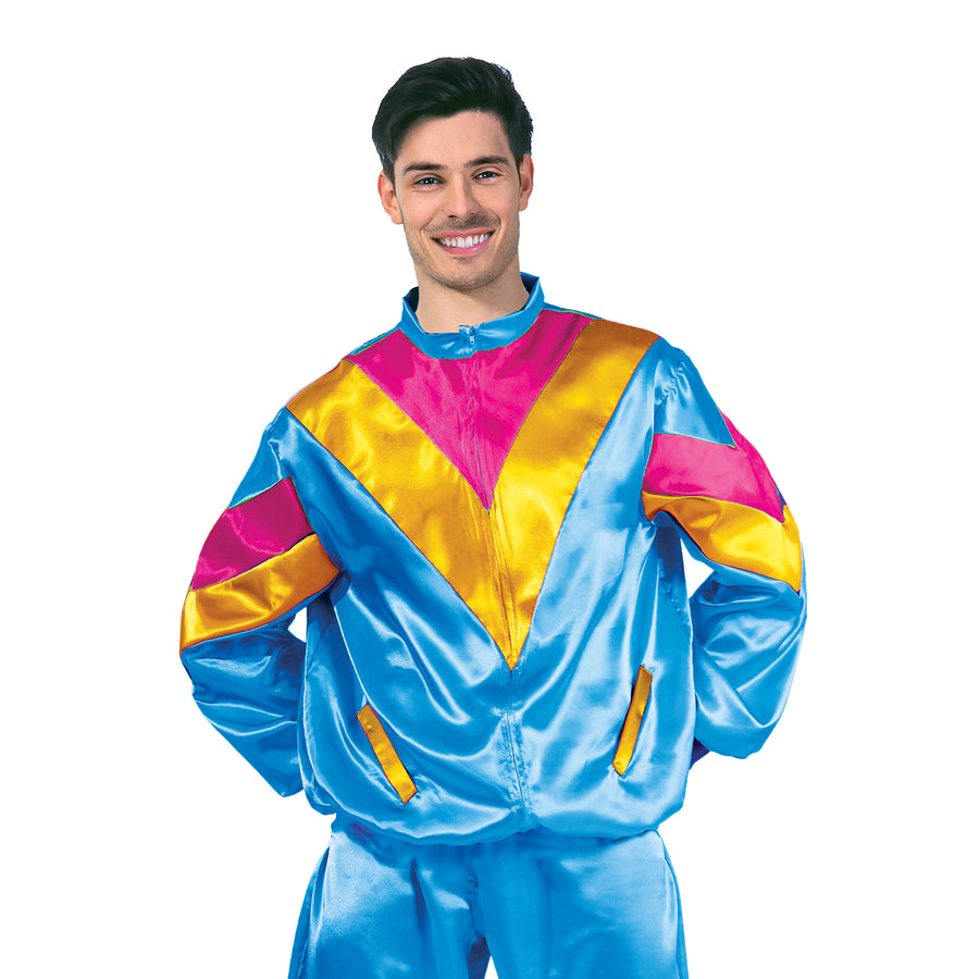 Adult Blue 80s Tracksuit Costume