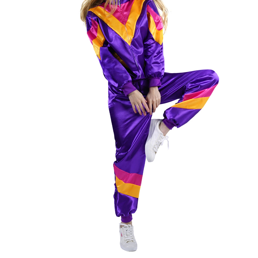 Adult 80s Purple Tracksuit Costume