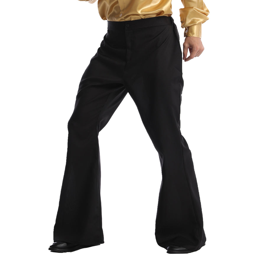 Adult 70s Disco Flare Pants (Black)