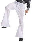 Adult 70s Disco Flare Pants (White)