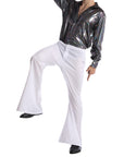 Adult 70s Disco Flare Pants (White)
