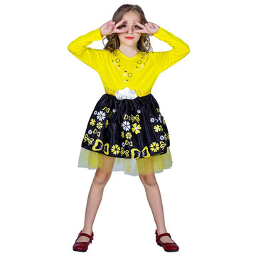Children Yellow Music Girl Costume
