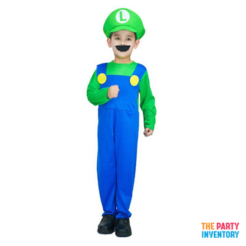 Children's Green Luigi Plumber Costume