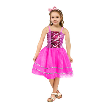 Children's Metallic Princess Dress (Pink)