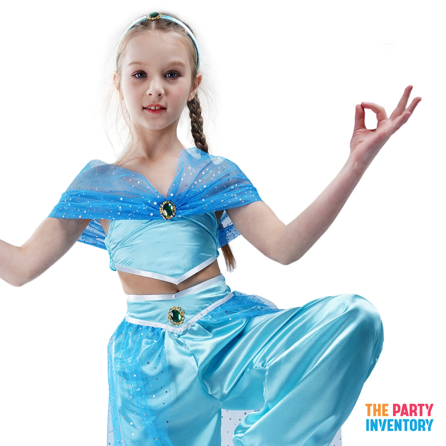 Children's Blue Arabian Princess Costume