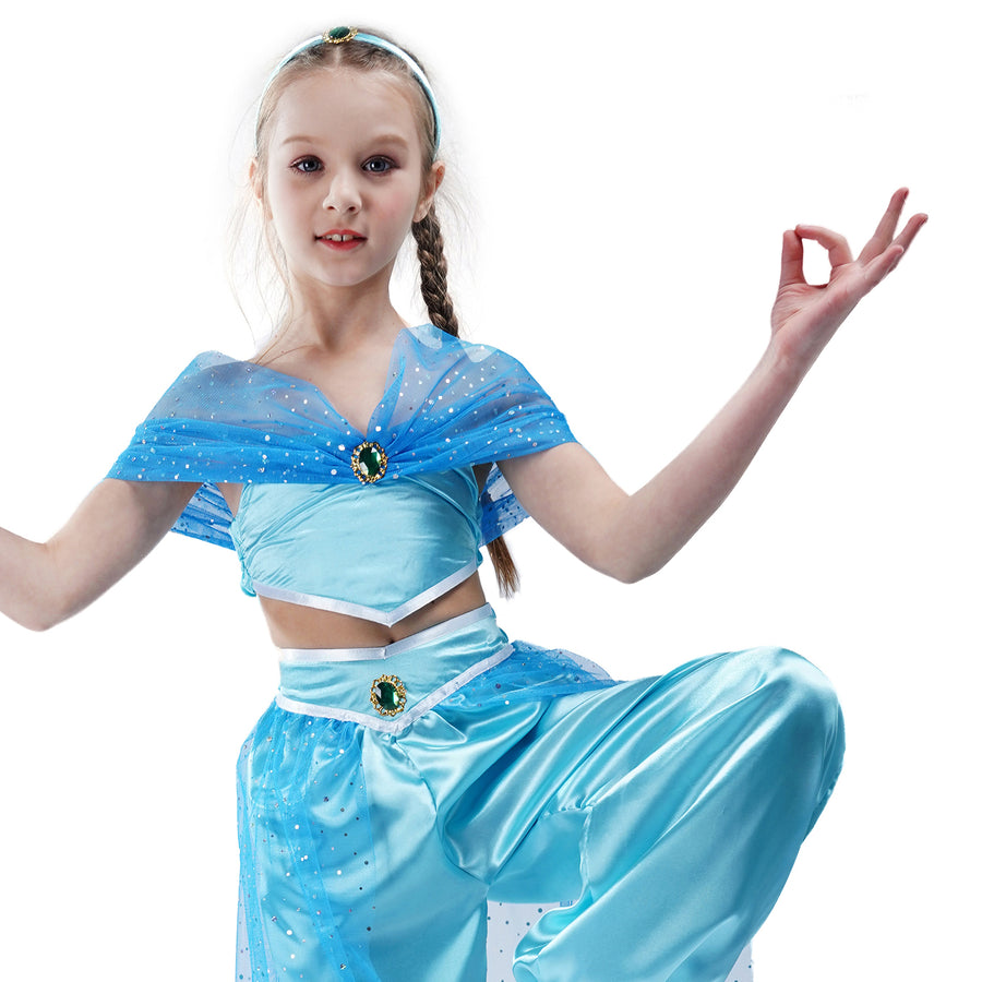 Children's Blue Arabian Princess Costume