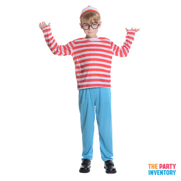 Children's Red & White Stripe Boy Costume Set